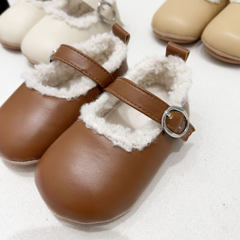 Zimske cipele za djevojčice sa Velcro zatvaračem, mikrovlakana koža, protuklizna podstava, fleece podstava