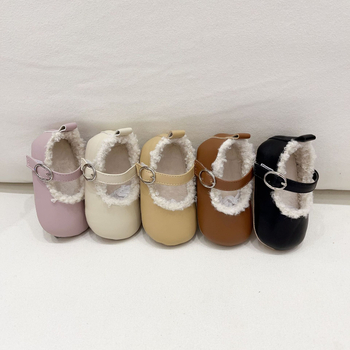Zimske cipele za djevojčice sa Velcro zatvaračem, mikrovlakana koža, protuklizna podstava, fleece podstava