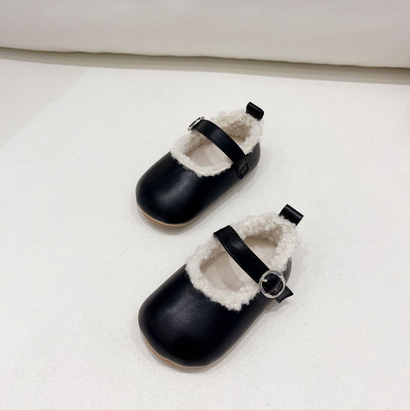 Zimske cipele za djevojčice sa Velcro zatvaračem, mikrovlakana koža, protuklizna podstava, fleece podstava