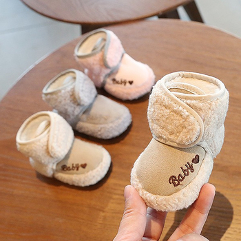 Dječje zimske cipelice s fleece podstavom, topla pamučna obuća za bebe, jesen-zima, protuklizne, Velcro zatvarač