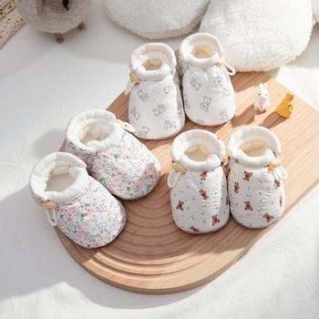 Zimske cipele za bebe 6-12 mjeseci, unisex s mekom potplatom za učenje hodanja, 100% pamuk, flis podstava, tople i debele, s motivom životinja