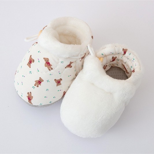 Zimske cipele za bebe 6-12 mjeseci, unisex s mekom potplatom za učenje hodanja, 100% pamuk, flis podstava, tople i debele, s motivom životinja