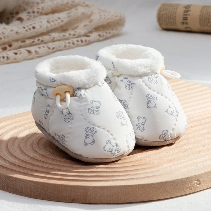 Zimske cipele za bebe 6-12 mjeseci, unisex s mekom potplatom za učenje hodanja, 100% pamuk, flis podstava, tople i debele, s motivom životinja
