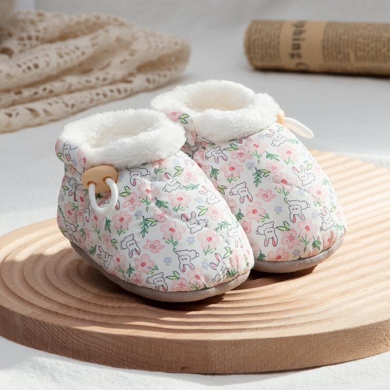 Zimske cipele za bebe 6-12 mjeseci, unisex s mekom potplatom za učenje hodanja, 100% pamuk, flis podstava, tople i debele, s motivom životinja