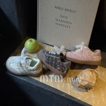 Dječje kožne tenisice za djevojčice s Velcro zatvaračem, niski gornji dio, baletni stil s mašnicom od čipke, gumeni potplat, 12–36 mjeseci