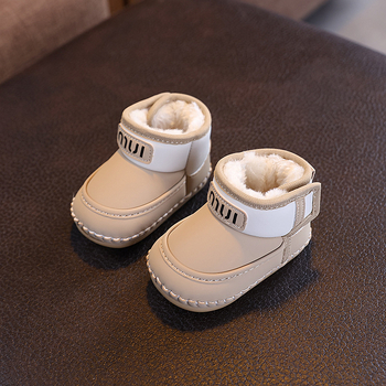 Zimske čizme za snijeg za bebe i malu djecu, unisex, gornji dio od sintetičke kože, fleece podstava, zatvaranje Velcro, dob 6–36 mjeseci
