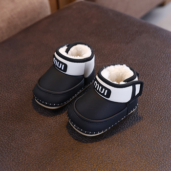 Zimske čizme za snijeg za bebe i malu djecu, unisex, gornji dio od sintetičke kože, fleece podstava, zatvaranje Velcro, dob 6–36 mjeseci