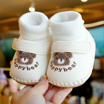 Adidași pentru bebeluși cu talpă PVC, partea superioară din piele sintetică, închidere Velcro, înalte, lansare iarnă 2025, pentru vârste 0–15 luni, anti-derapare, călduroși, rezistenți la uzură