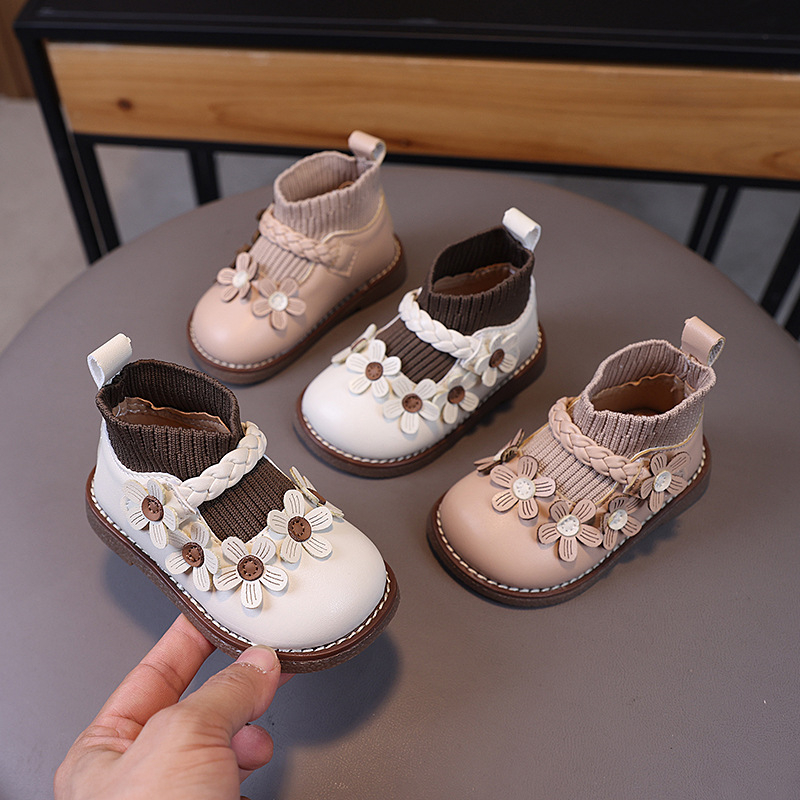 Dječje kratke čizme za djevojčice, proljeće i jesen, prozračne, mekana podstava, protuklizne, obuće za učenje hodanja, 12–48 mjeseci