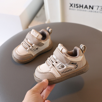 Pantofi sport pentru bebeluți și copii mici, piele sintetică respirabilă, închidere Velcro, talpă antiderapantă, model color-block