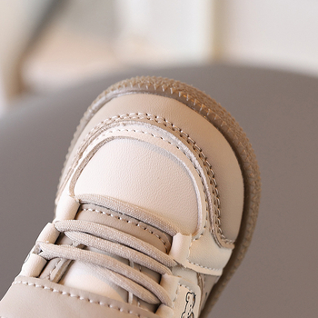 Pantofi sport pentru bebeluți și copii mici, piele sintetică respirabilă, închidere Velcro, talpă antiderapantă, model color-block