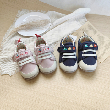 Dječje tenisice za hodanje s mekom potplatom, izvezeni dizajn, platnene tenisice s Velcro zatvaračem, unisex, za proljeće