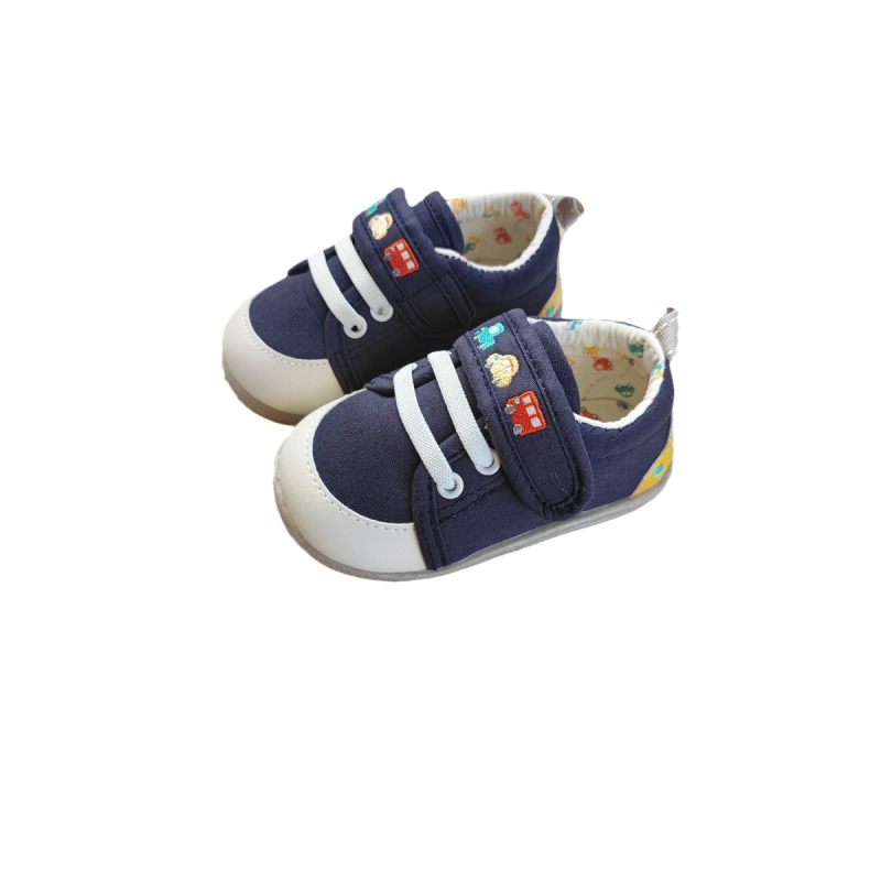Dječje tenisice za hodanje s mekom potplatom, izvezeni dizajn, platnene tenisice s Velcro zatvaračem, unisex, za proljeće
