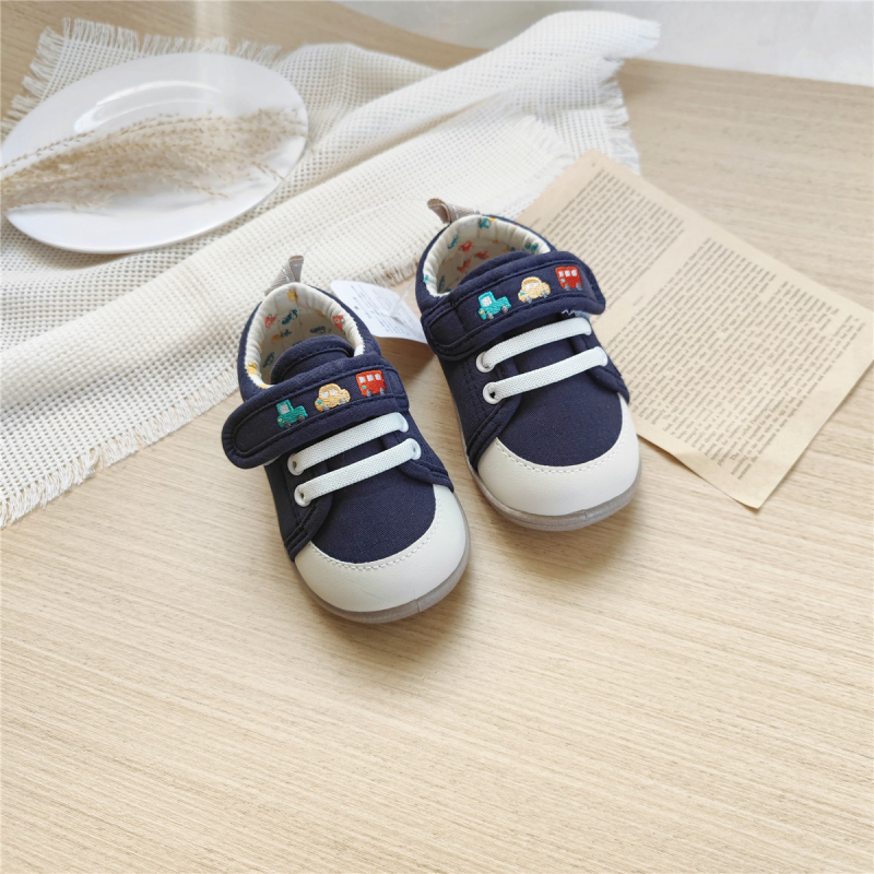 Dječje tenisice za hodanje s mekom potplatom, izvezeni dizajn, platnene tenisice s Velcro zatvaračem, unisex, za proljeće