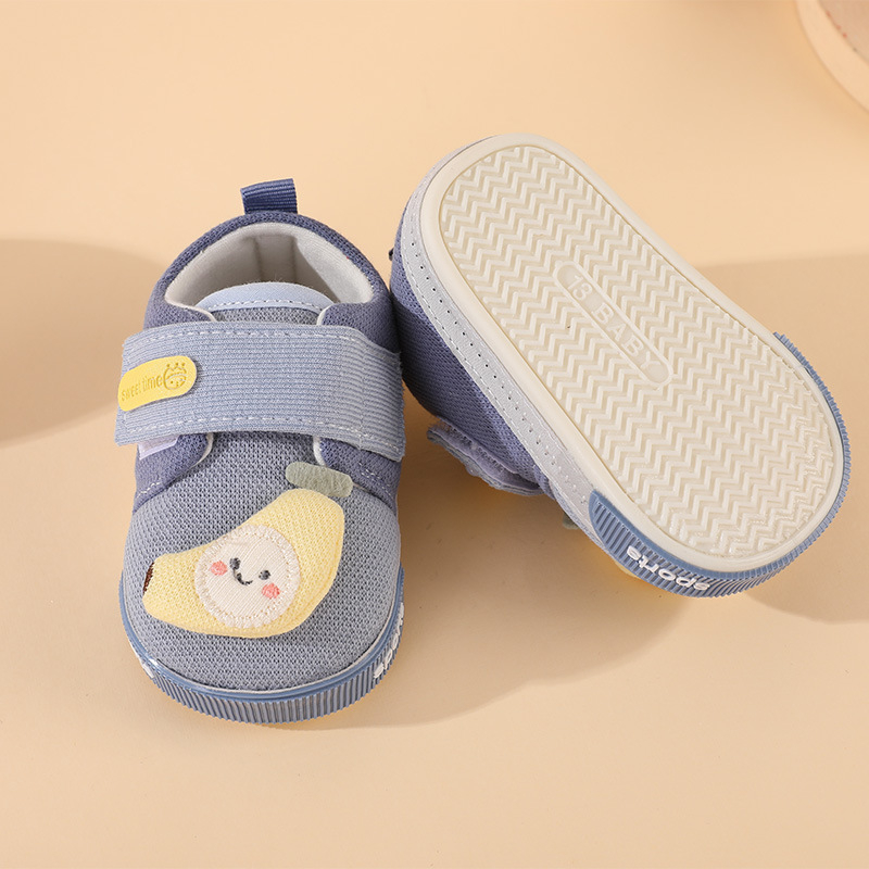 Meke potplate bebe cipele za 6–12 mjeseci, protuklizne i prozračne, Velcro kopča, potplat od telećeg tetiva, gornji dio od pamuka, Bear Milk Tea serija