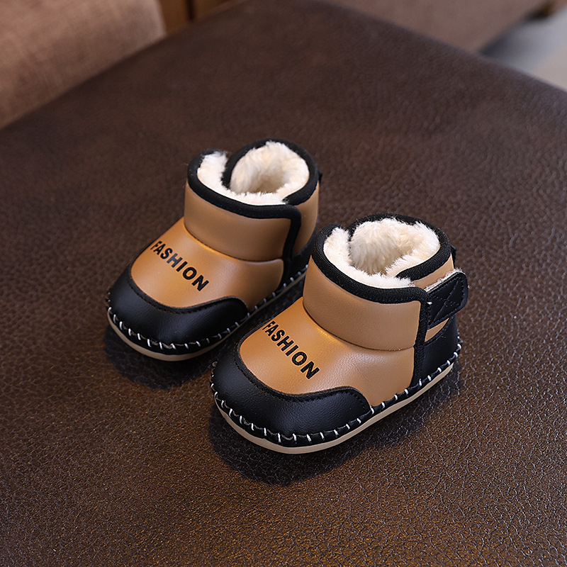 2025 zimske bebi čizme od pamuka, tople snježne cipelice za bebe 0–1 godina, unisex, fleece podstava, mek potplat