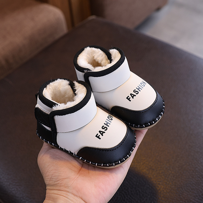 2025 zimske bebi čizme od pamuka, tople snježne cipelice za bebe 0–1 godina, unisex, fleece podstava, mek potplat