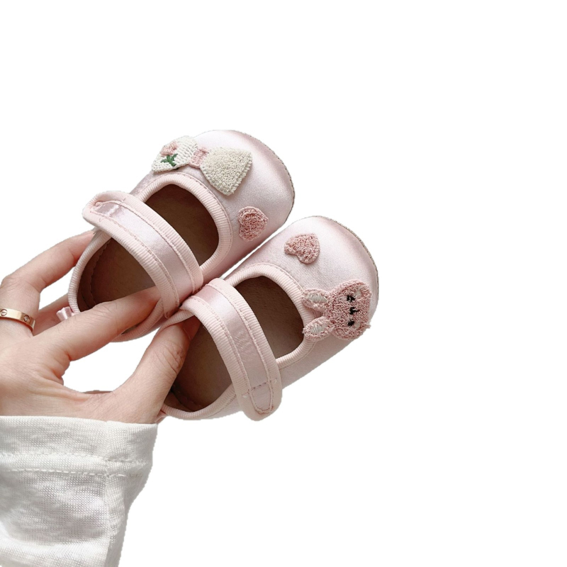 Cipele za bebe djevojčice, s mekanom potplatom, protuklizne, Velcro zatvaranje, gornji dio od umjetnog svile, uzrast 12–36 mjeseci