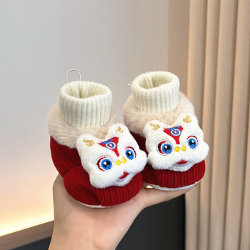 Crvene zimske cipelice za bebe, unisex, s flecom za prve korake, uzrast od 6 do 12 mjeseci