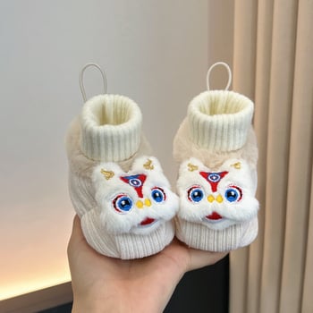 Crvene zimske cipelice za bebe, unisex, s flecom za prve korake, uzrast od 6 do 12 mjeseci