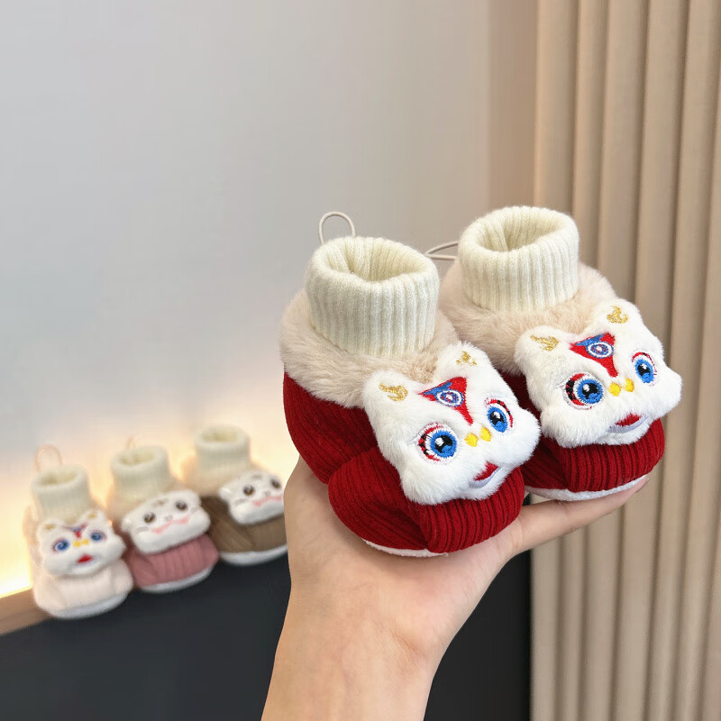 Crvene zimske cipelice za bebe, unisex, s flecom za prve korake, uzrast od 6 do 12 mjeseci
