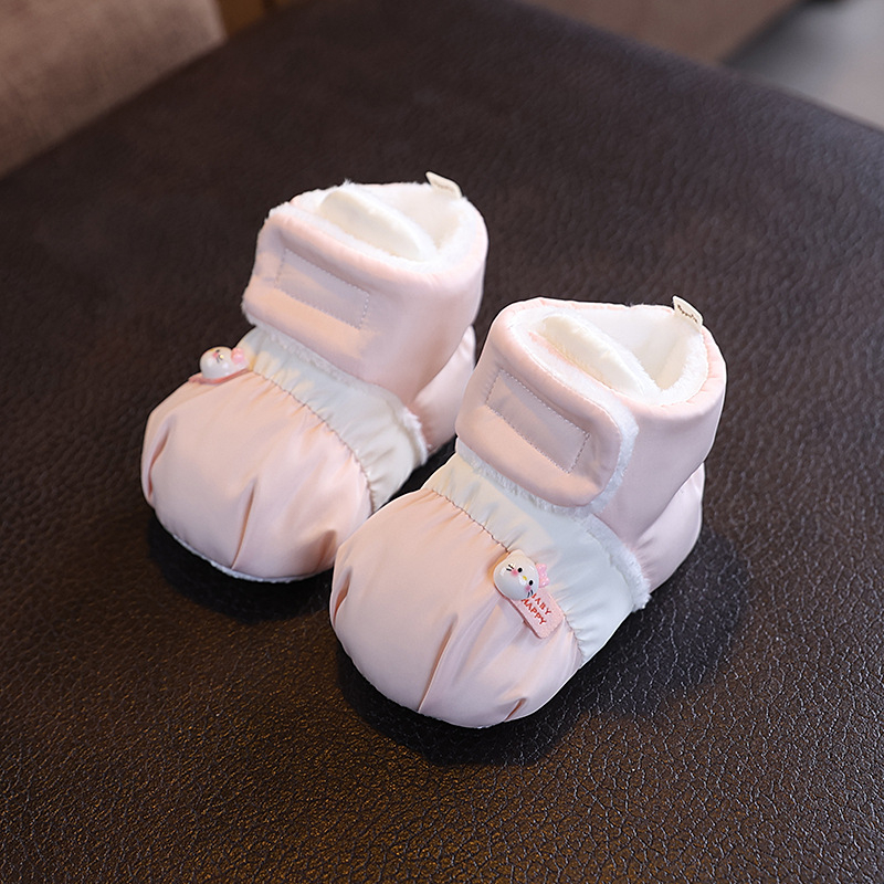 Dječje cipele s mekom podlogom, podstavljene fleesom i ojačane; zatvaranje na Velcro; visoki zglob; za dob 0–15 mjeseci
