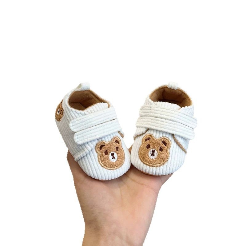 Cipele za bebe za jesen-zimu, 0–15 mjeseci, slatki dizajn, topla gornja tkanina, gumeni đon, zatvaranje na Velcro, protuklizno