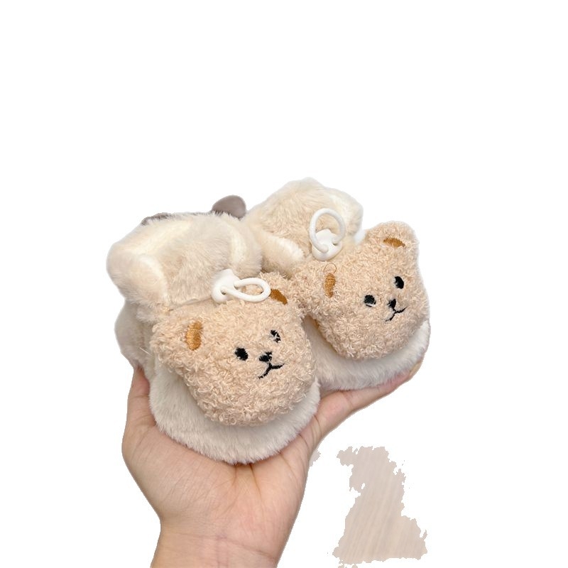 Cipele za prve korake s plišanim gornjim dijelom, crtani motiv, zimski model 2025, održavaju toplinu