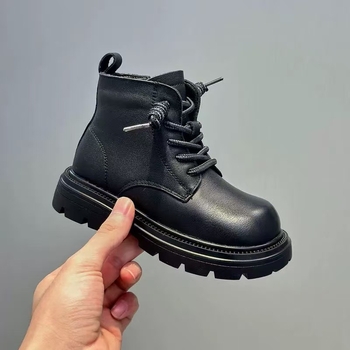 Martin čizme od kože prvog sloja teleće kože, unisex, niski kroj, bočni zatvarač, gumeni potplat