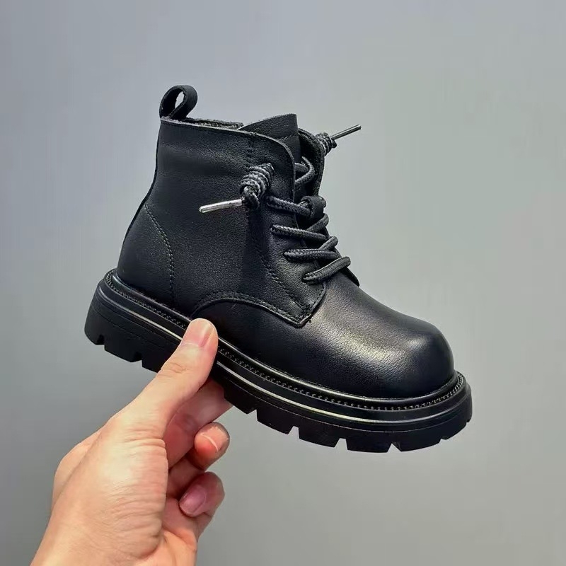Martin čizme od kože prvog sloja teleće kože, unisex, niski kroj, bočni zatvarač, gumeni potplat