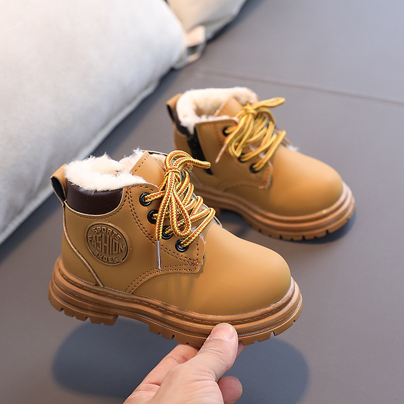 Dječje Martin čizme, korejski stil, jesensko-zimske kratke čizme s debelim potplatom, sintetička koža, mekani potplat, bočni zatvarač, unisex