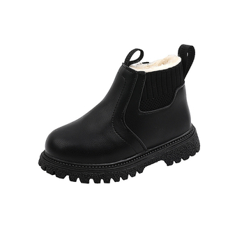 Botine Martin pentru copii — unisex, fermoar lateral, partea superioară din piele artificială, talpă din cauciuc