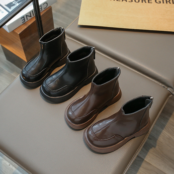 Lányok Chelsea bakancsok, műbőr felsőrész, műszőrme bélés, TPR talp, hátoldali cipzár