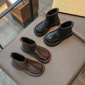 Lányok Chelsea bakancsok, műbőr felsőrész, műszőrme bélés, TPR talp, hátoldali cipzár