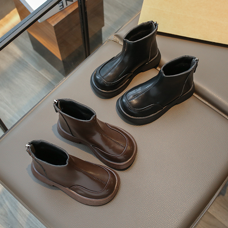 Lányok Chelsea bakancsok, műbőr felsőrész, műszőrme bélés, TPR talp, hátoldali cipzár