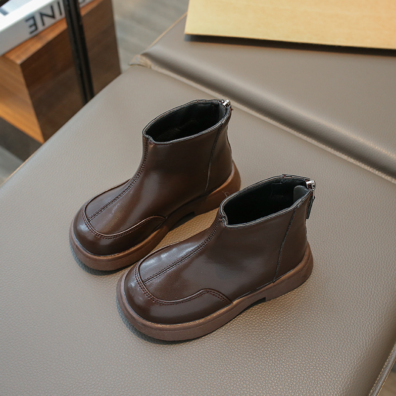 Lányok Chelsea bakancsok, műbőr felsőrész, műszőrme bélés, TPR talp, hátoldali cipzár