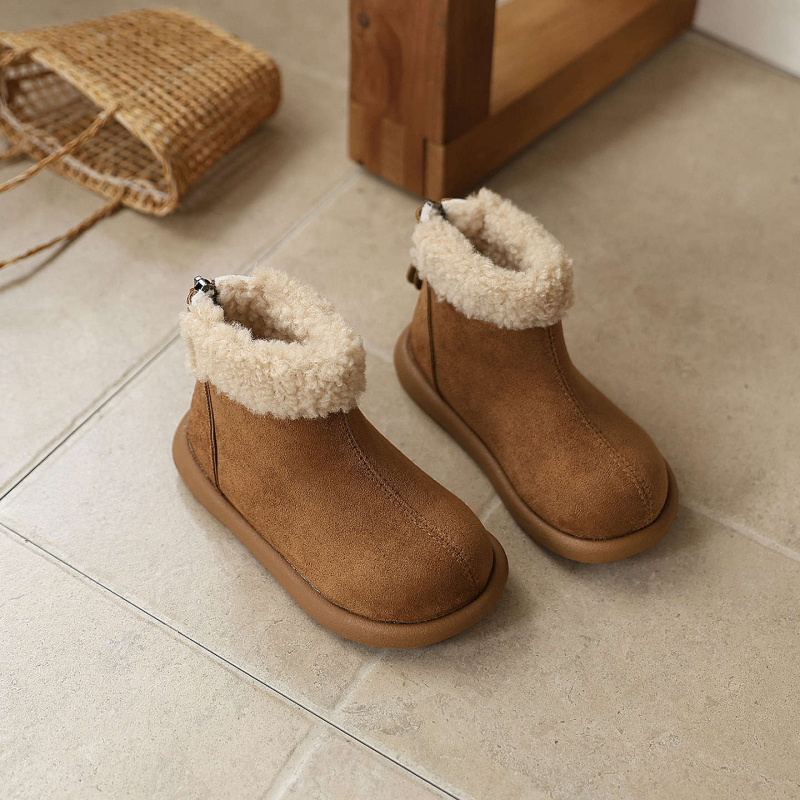 Dječje čizme inspirirane Birkenstock, umjetna koža, podstava od umjetnog krzna, stražnji zatvarač, unisex, korejski stil, jesen-zima
