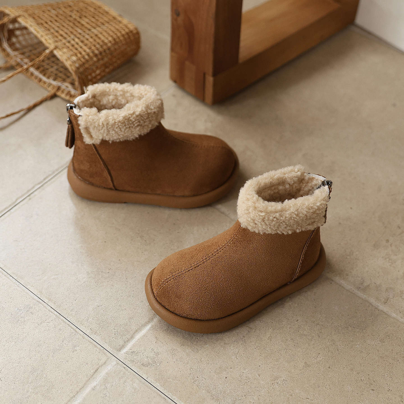 Dječje čizme inspirirane Birkenstock, umjetna koža, podstava od umjetnog krzna, stražnji zatvarač, unisex, korejski stil, jesen-zima