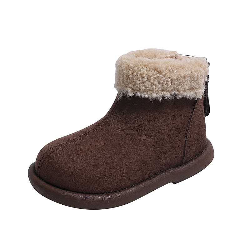 Dječje čizme inspirirane Birkenstock, umjetna koža, podstava od umjetnog krzna, stražnji zatvarač, unisex, korejski stil, jesen-zima