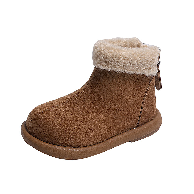 Dječje čizme inspirirane Birkenstock, umjetna koža, podstava od umjetnog krzna, stražnji zatvarač, unisex, korejski stil, jesen-zima