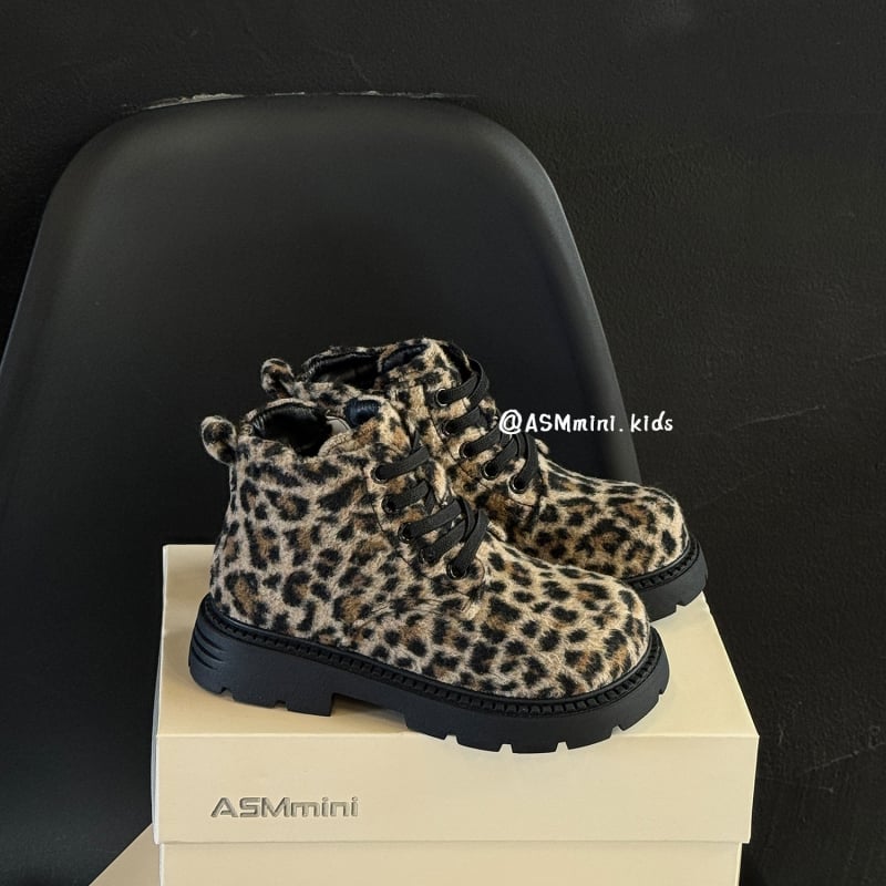 Dječje Martin cipele s leopard uzorkom, zima 2025, velur, topla podstava od pamuka, unisex
