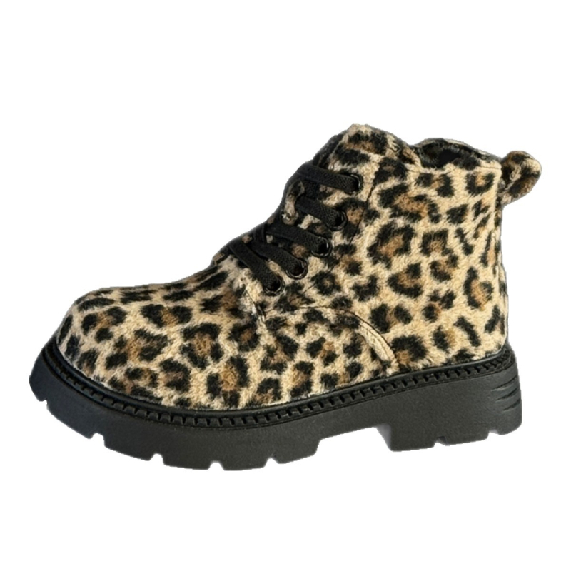Dječje Martin cipele s leopard uzorkom, zima 2025, velur, topla podstava od pamuka, unisex