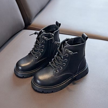 Gyerekeknek szóló Martin bakancs első réteg marhabőrből, oldalsó cipzárral, gumitalppal, 4–16 éveseknek, őszi-téli-tavaszi szezonokra