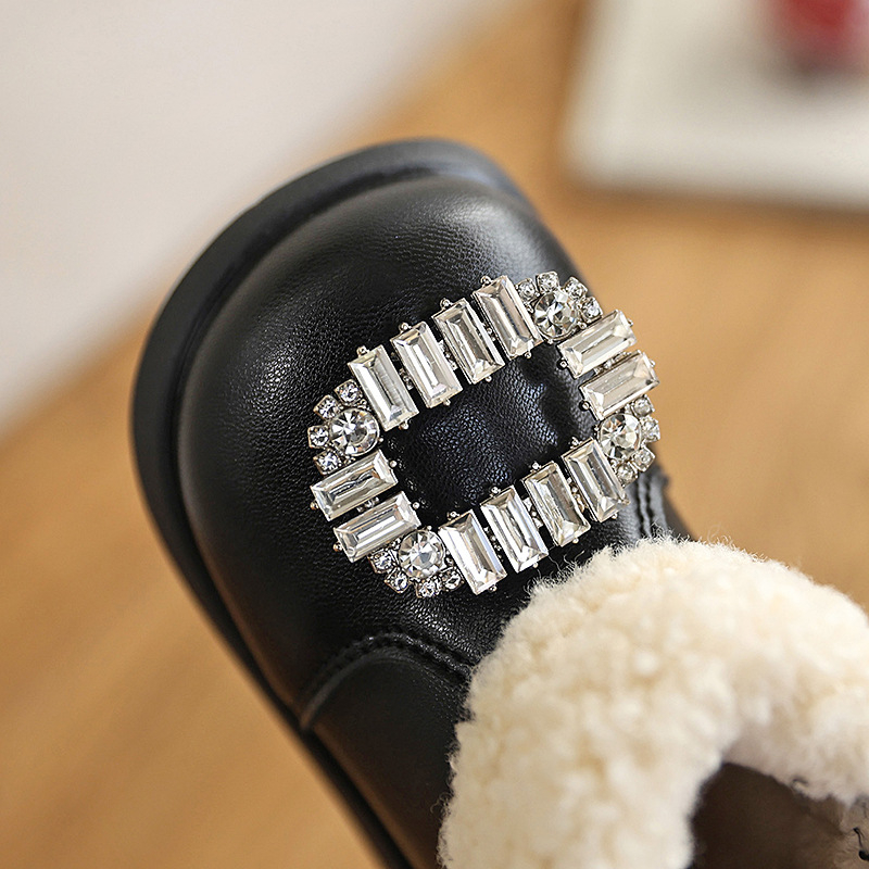 Martin čizme za djecu 1–3 godine, krzno ovratnik i flis podstava, bočni zatvarač, PU gornji dio, gumeni potplat, srednja visina, korejska verzija, zima 2025