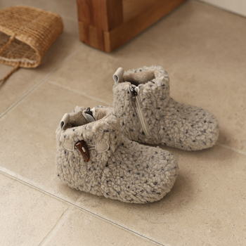 Dječje čizme u francuskom Birkenstock stilu, s krznom iznutra, tople zimske čizme, korejski stil