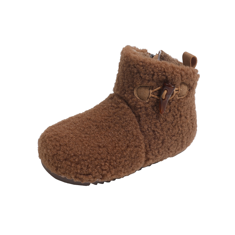 Dječje čizme u francuskom Birkenstock stilu, s krznom iznutra, tople zimske čizme, korejski stil
