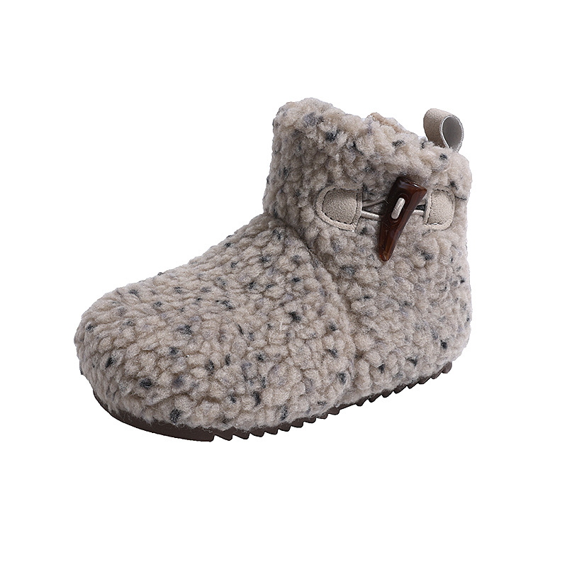 Dječje čizme u francuskom Birkenstock stilu, s krznom iznutra, tople zimske čizme, korejski stil