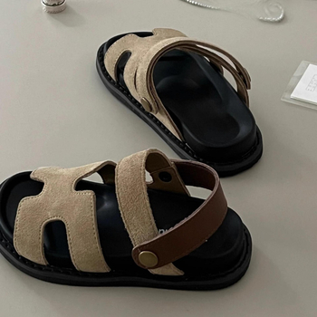Dječje ljetne sandale za plažu sa širokim debelim potplatom, otvoreni prsti, kaiš s kopčom, unisex