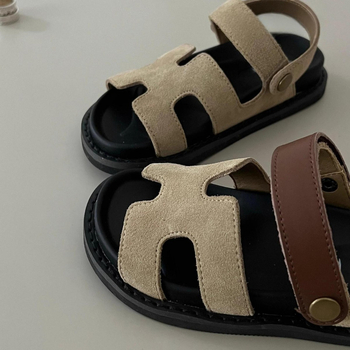 Dječje ljetne sandale za plažu sa širokim debelim potplatom, otvoreni prsti, kaiš s kopčom, unisex