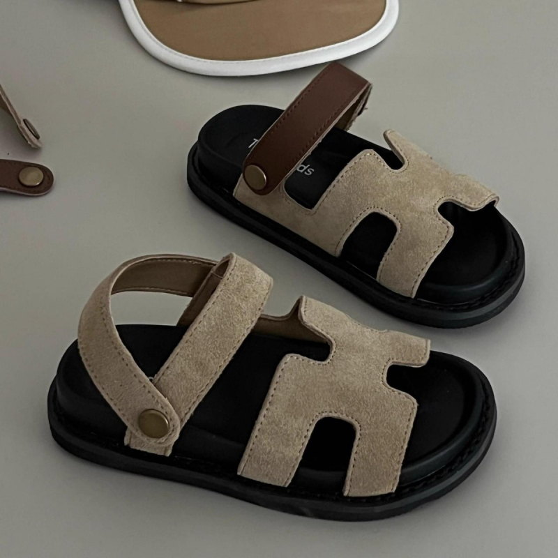 Dječje ljetne sandale za plažu sa širokim debelim potplatom, otvoreni prsti, kaiš s kopčom, unisex